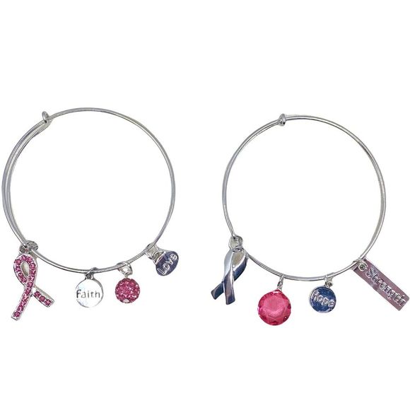 Breast Cancer Awareness Charm Bracelets - Picture 1 of 3